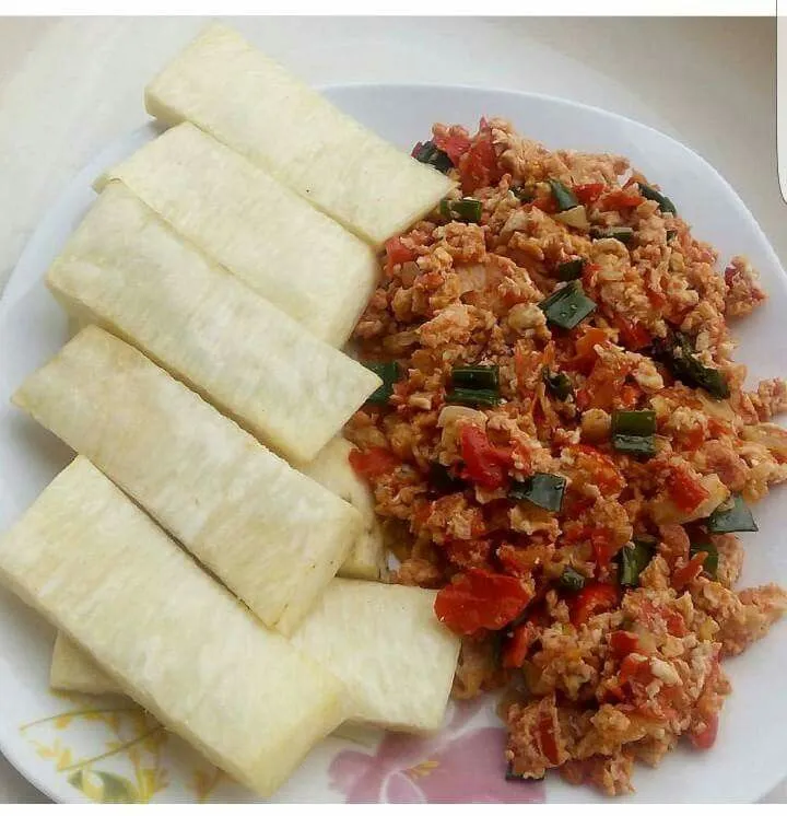 Yam with Egg sauce