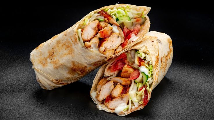 Shawarma double wrap with 2 hotdogs
